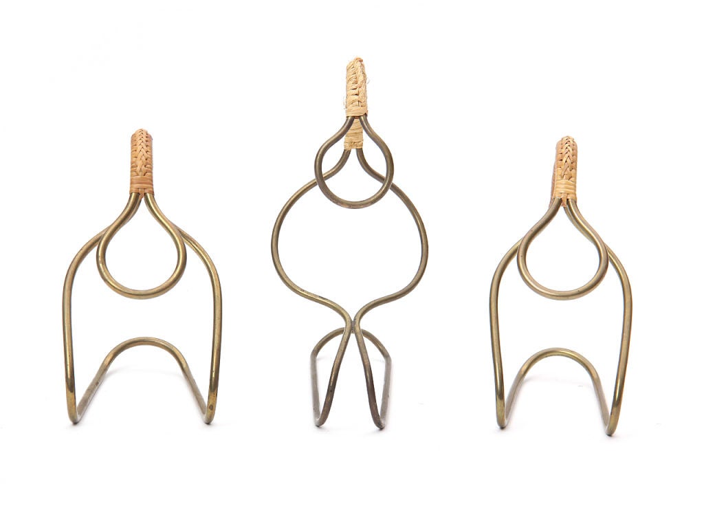 Brass Wine Servers by Carl Aubock For Sale