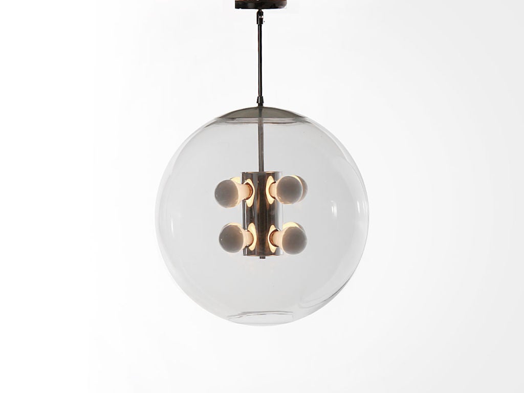 clear globe chandelier by Lightolier