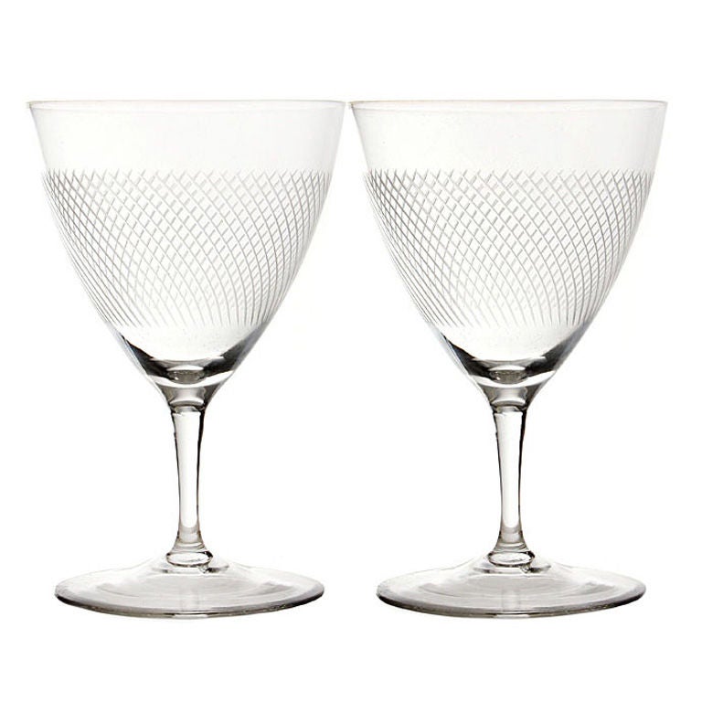Etched Glass Aperitif Glasses