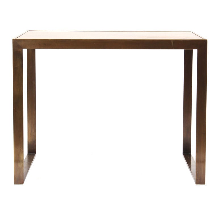 Brass Framed Rosewood Side Table by Roger Sprunger for Dunbar