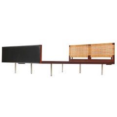 A Full Size Teak & Cane Bed by Hans Wegner