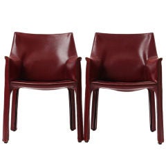 pair of "Cab" armchairs by Mario Bellini