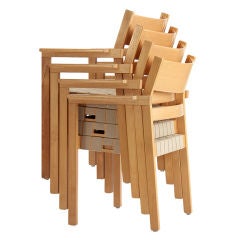 Set of Four Stacking Armchairs by Hans Wegner & Johannes Hansen 10
