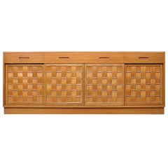 Woven front credenza by Edward Wormley