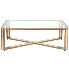 brass and chrome low table