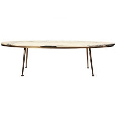 oval carrera marble low table