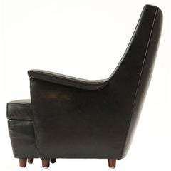 black leather easy chair by Lysberg, Hansen & Therp
