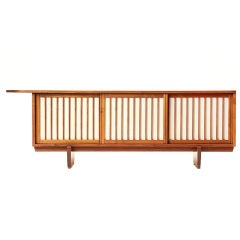 Vintage Walnut and Linen Sideboard 9
