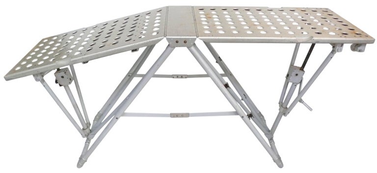 Perforated Aluminum Military Table In Good Condition In Los Angeles, CA