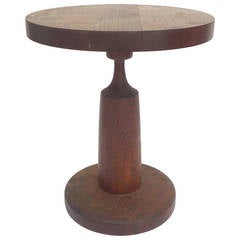Retro Turned-Wood "Spool" Side Table by Paul Tarantino