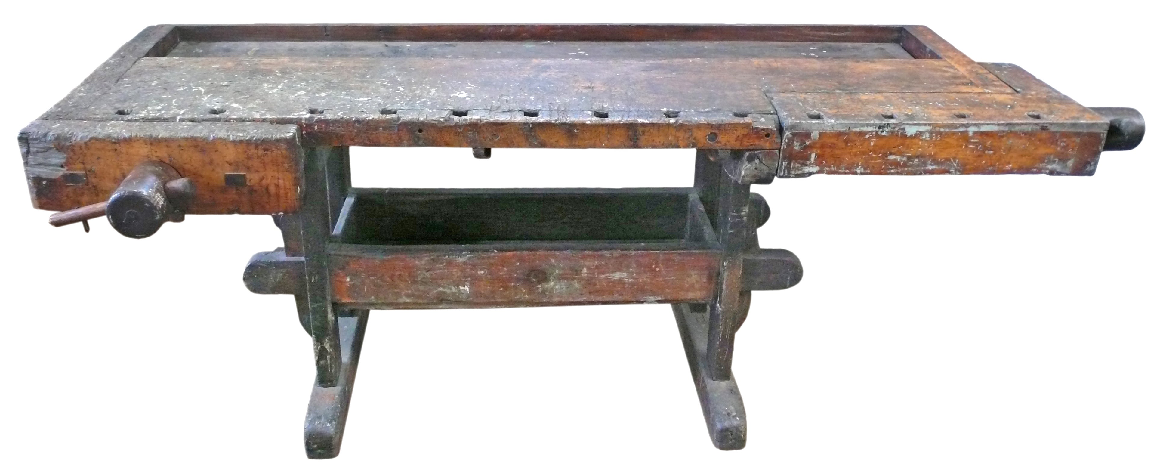 Exceptional Early 20th Century Primitive Workbench