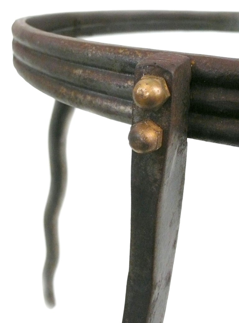 Patinated Circular Steel Side Table by Will Stone