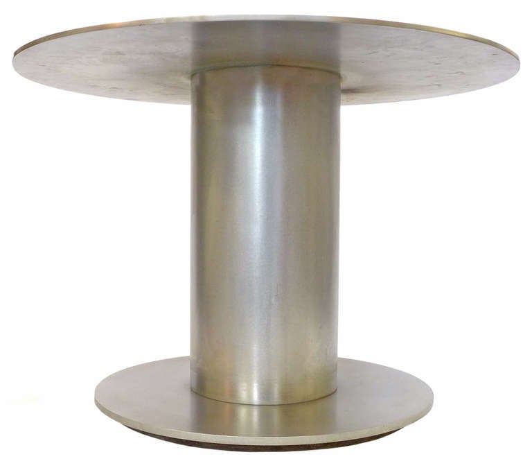 Spectacular Stainless Steel Minimalist Side Table In Good Condition In Los Angeles, CA