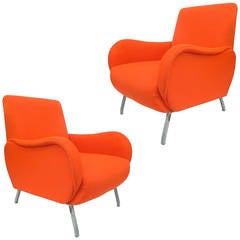Pair of Italian Mid-Century Lounge Chairs