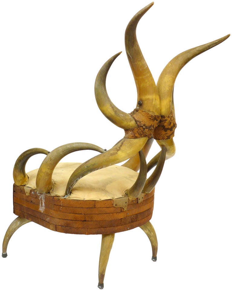 20th Century Spectacular Turn of the Century Horn Chair
