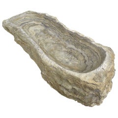 Beautifully Carved Stratified-Stone Basin