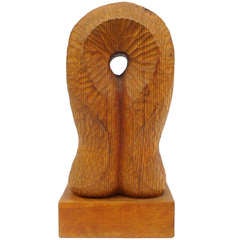 Unusual Biomorphic Chip Carved Wood Sculpture