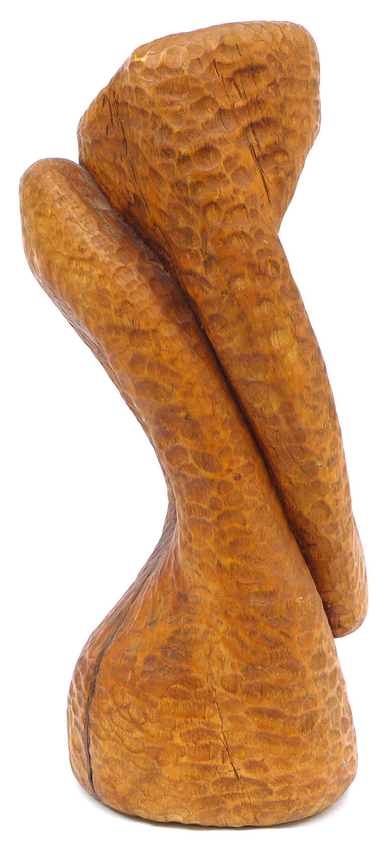 Mid-Century Modern Spectacular Biomorphic Chip Carved Wood Sculpture For Sale