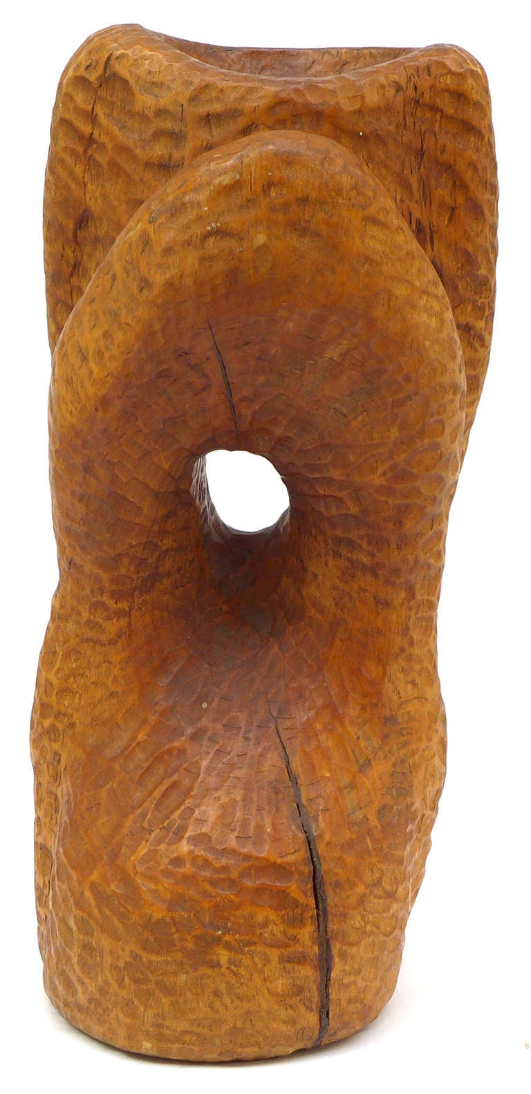 Spectacular Biomorphic Chip Carved Wood Sculpture In Excellent Condition For Sale In Los Angeles, CA