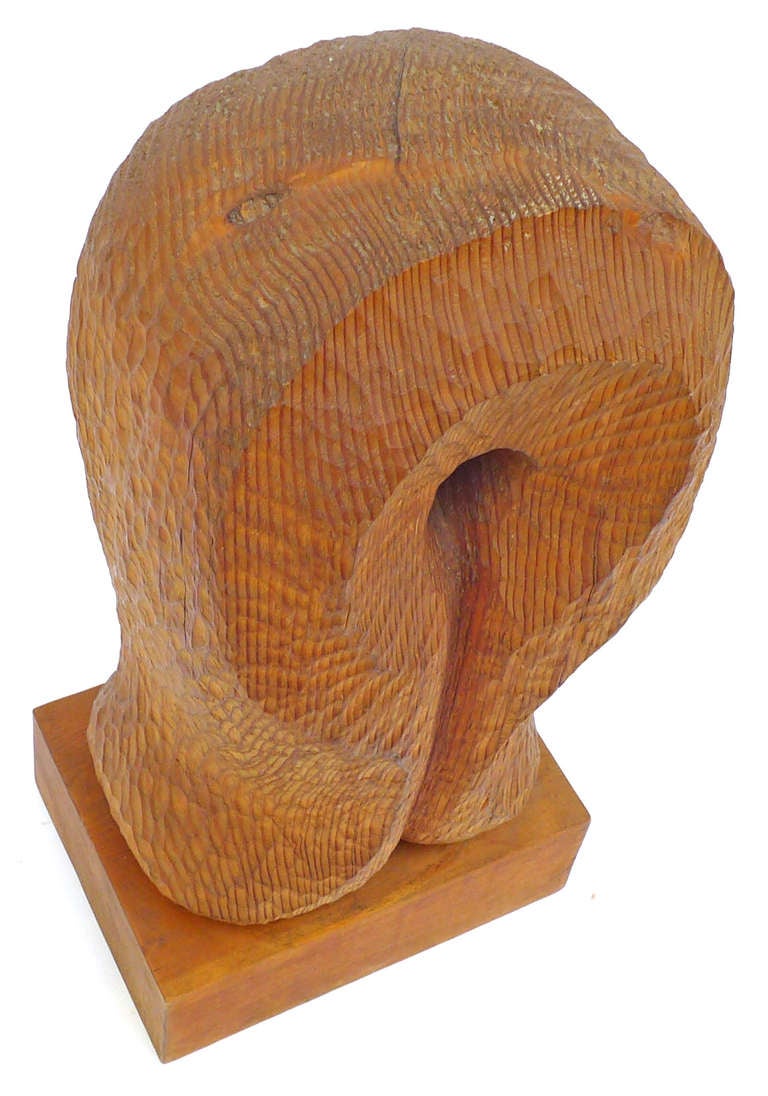 Mid-20th Century Unusual Biomorphic Chip Carved Wood Sculpture