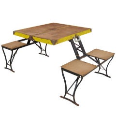 Portable Folding Table with Bench Seats