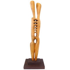 Fantastic Biomorphic Carved Wood Sculpture by Robin Spry Campbell