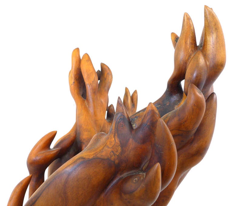 Mid-20th Century Extraordinary Biomorphic Carved Wood Sculpture by Robin Spry Campbell