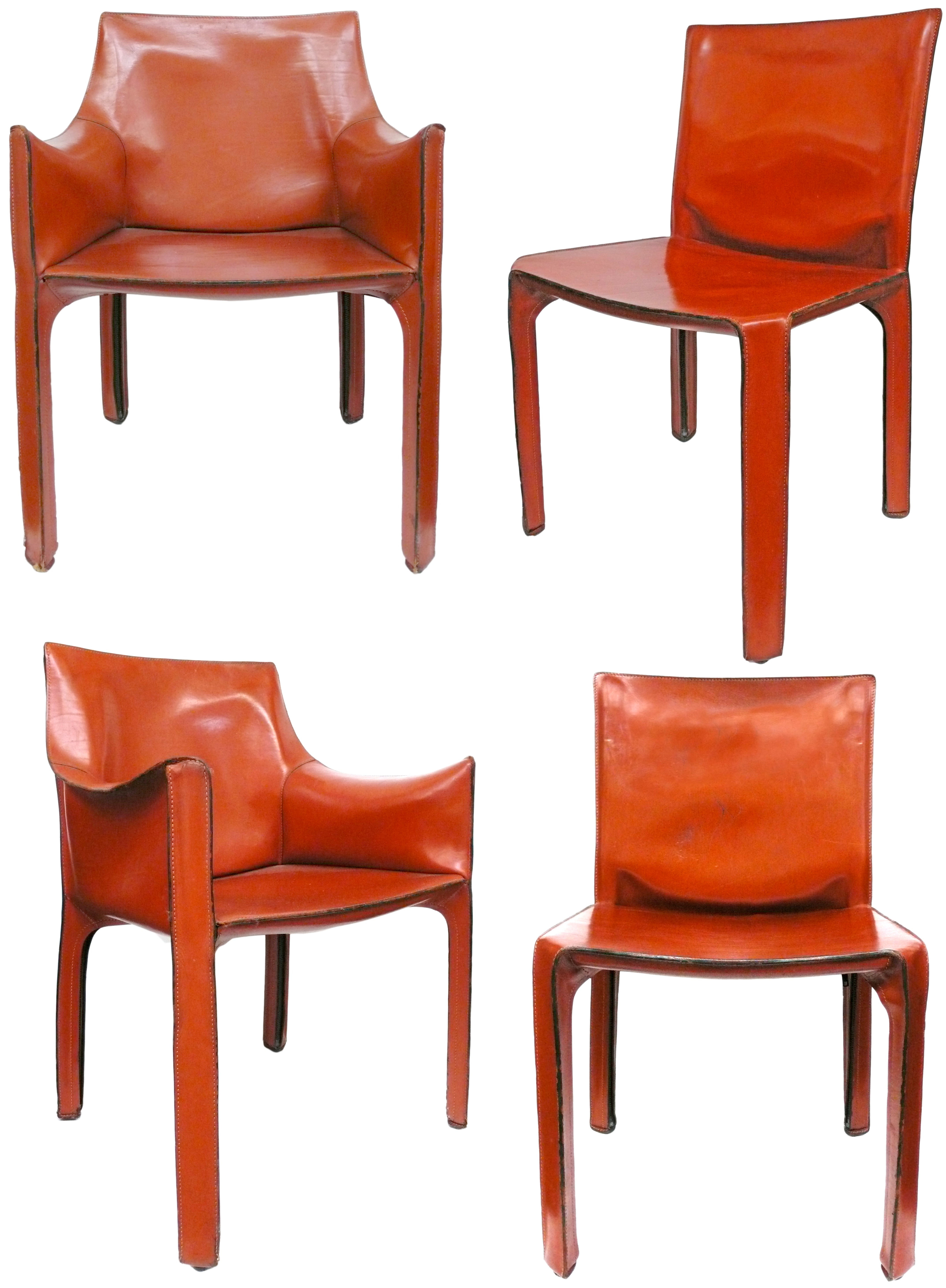 Set of Four Vintage CAB Chairs by Mario Bellini for Cassina