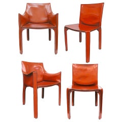 Set of Four Vintage CAB Chairs by Mario Bellini for Cassina