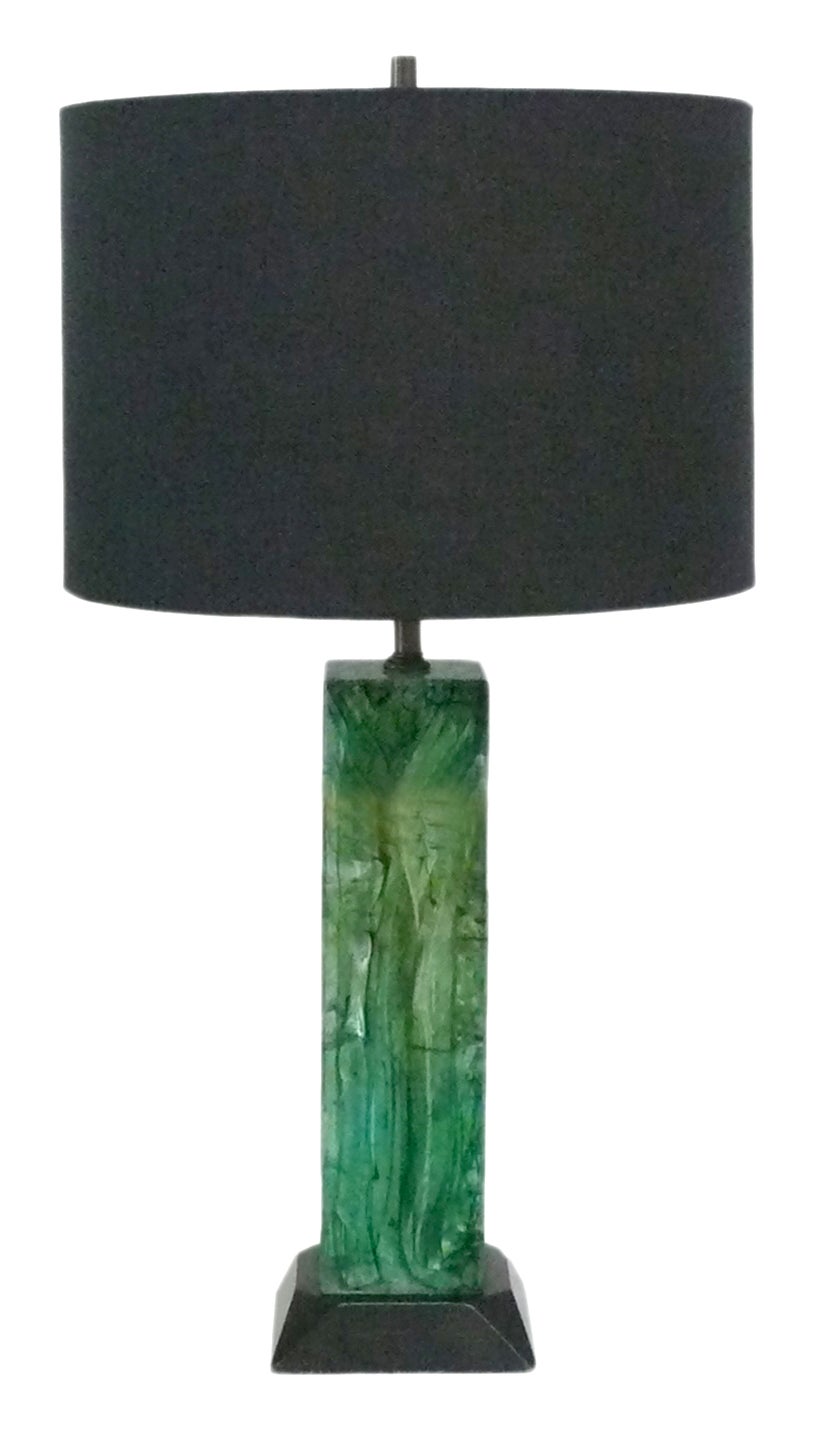 Vintage Acrylic Table Lamp with Decorative Inclusions