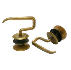 Pair of Massive French Brass Door Handles