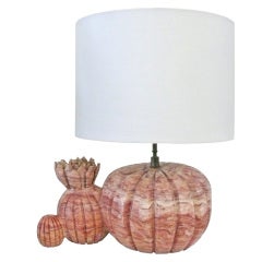 Unusual Hand Carved Marble Cactus Lamp