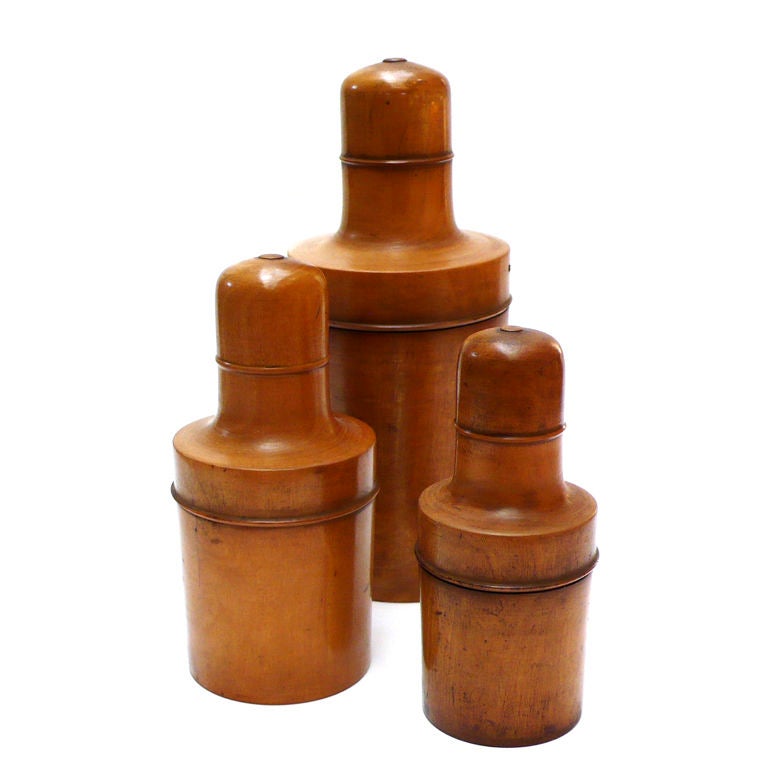 French Hardwood Apothecary Containers