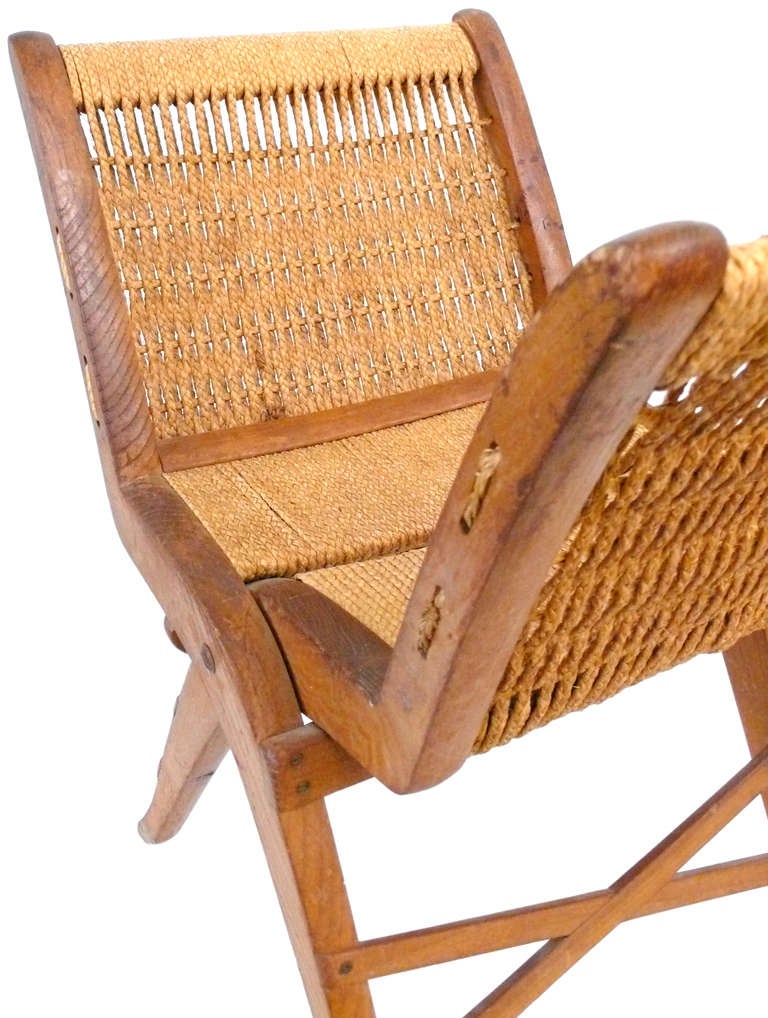Italian Folding Stool with Rushed Seat 1