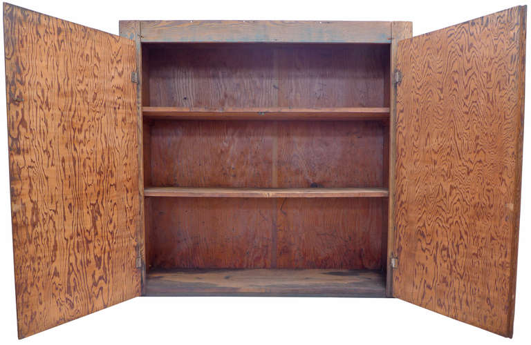 Mid-20th Century Unusual Primitive Plywood Cabinet