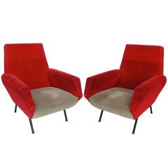 Pair of Italian Modernist Armchairs