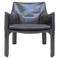 Black Leather CAB Chair by Mario Bellini for Cassina