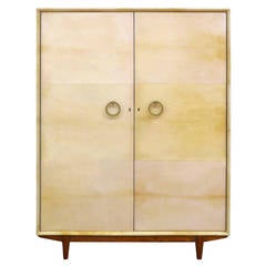 Lacquered Parchment Storage Cabinet
