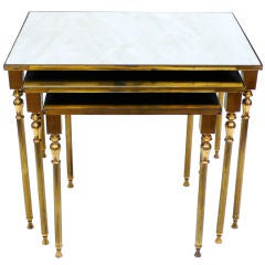 Set of Three Brass Nesting Tables