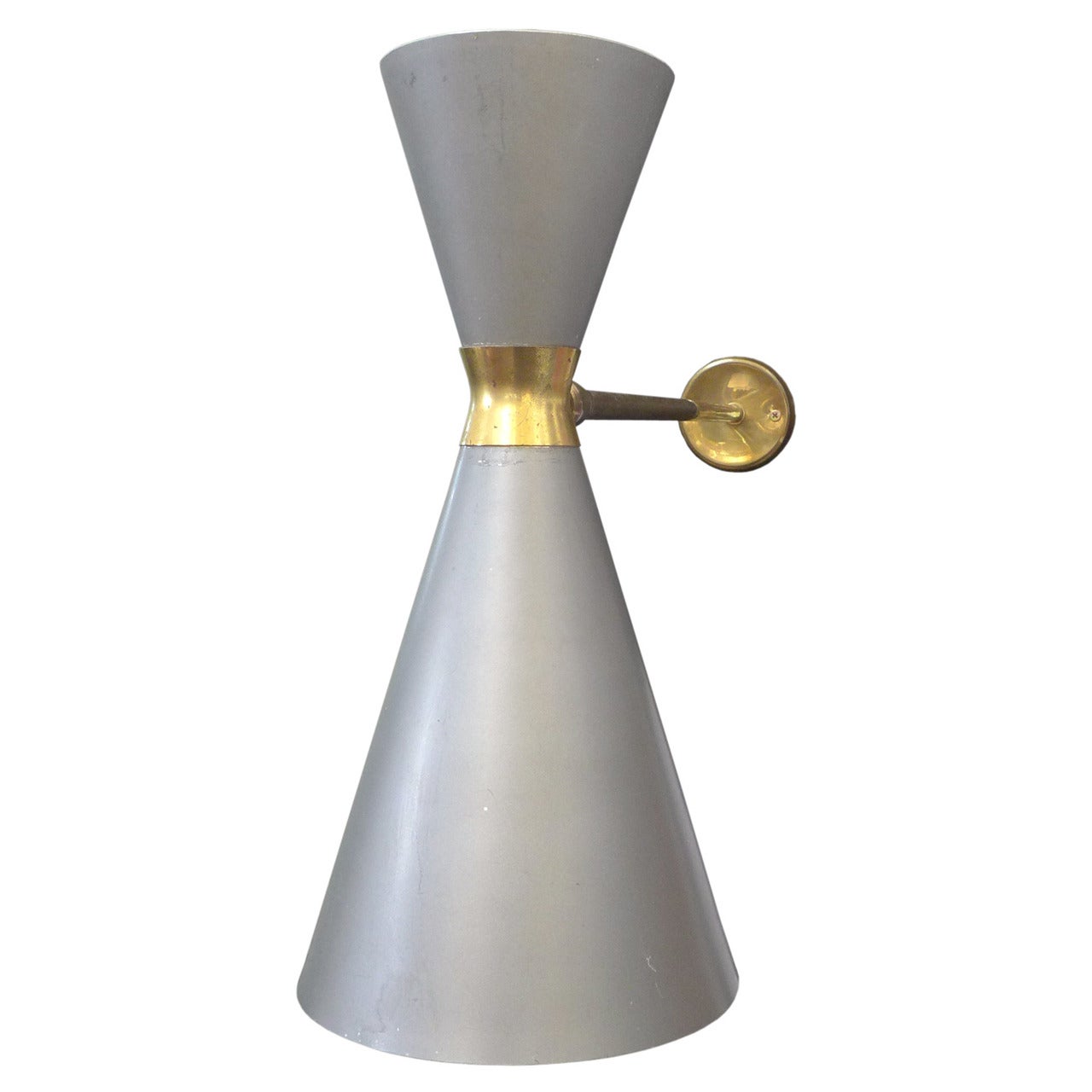 European Double-Cone Wall Sconce For Sale