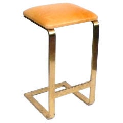 Brass and Leather Stool