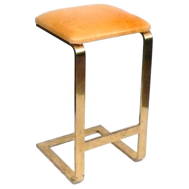 Brass and Leather Stool