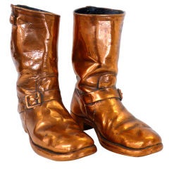 Bronzed engineer's boots