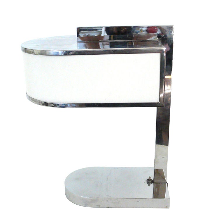 Very unusual chrome Machine Age table lamp