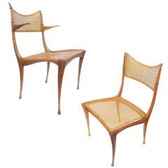 Pair of Wood and Cane "Gazelle" Chairs by Dan Johnson