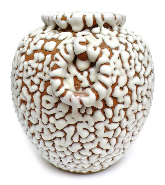 Glazed French ceramic vase