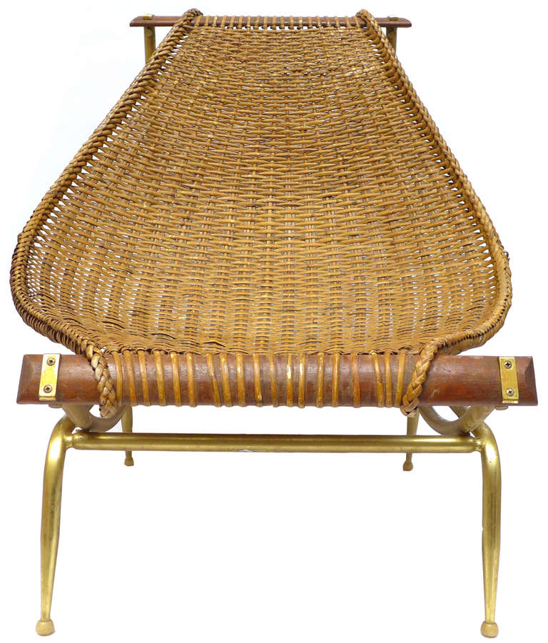 American Pair of Unusual Rattan and Aluminum Chairs by John Risley