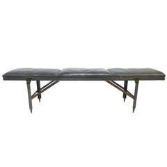 Used Welded Steel and Leather Bench