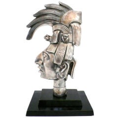 Vintage Sterling Sculpture of Mayan King, Lord Pacal Votan