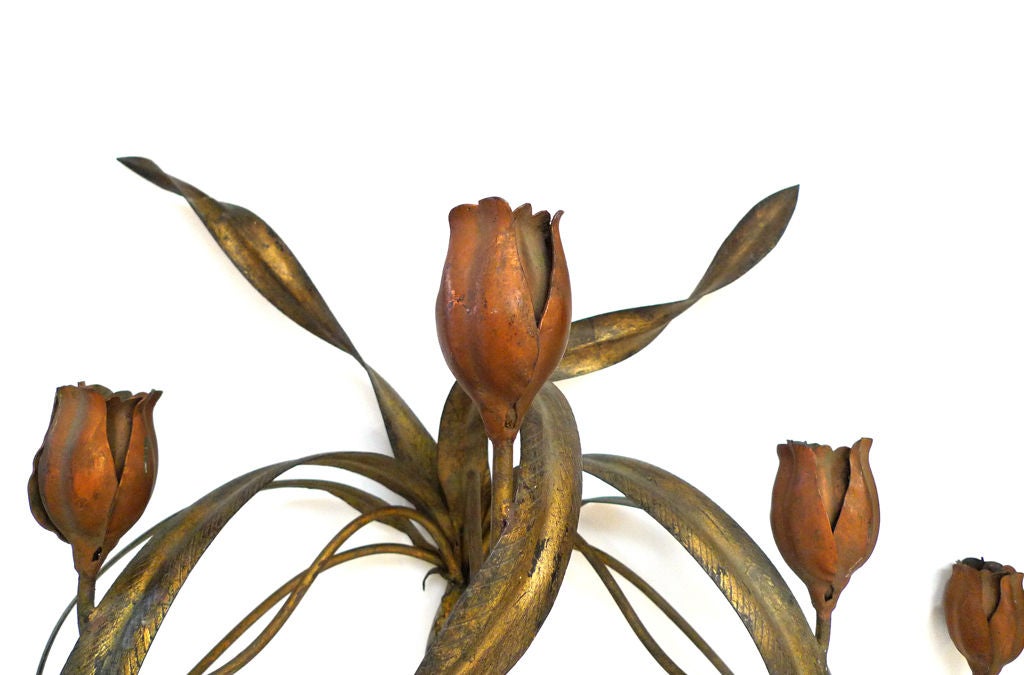 Gilt Metal Tulip Sconce
